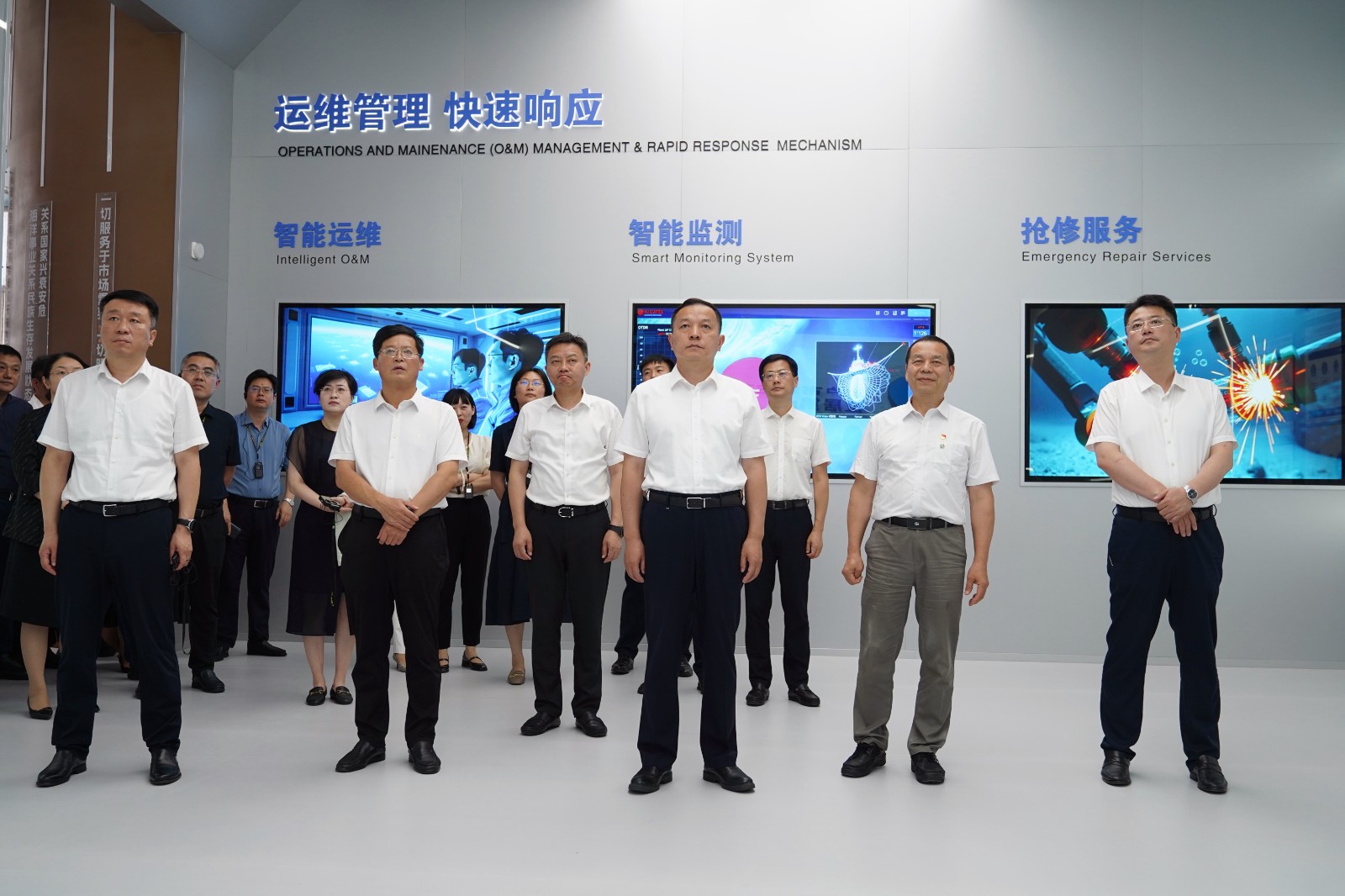 7月29日 星期二 （一版） 楊萬平、邵鋒等縣四套班子領(lǐng)導(dǎo)在遠東高端海工海纜項目現(xiàn)場觀摩。全媒體記者 陳顧 攝.jpg